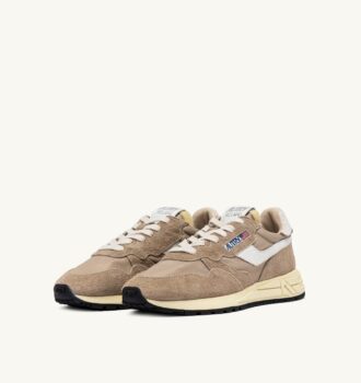 ZAPATILLAS BAJAS REELWIND EN ANTE Y NYLON COLOR PIMIENTA Y BLANCO
