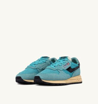 ZAPATILLAS BAJAS REELWIND EN NYLON, ANTE Y CUERO, COLOR CAPRI Y NEGRO