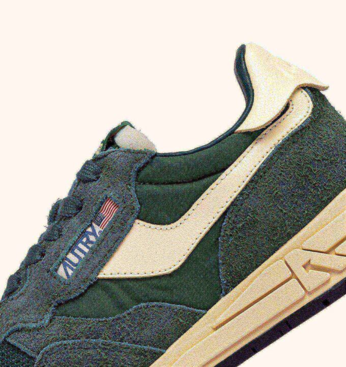 ZAPATILLAS BAJAS REELWIND EN NYLON, ANTE Y CUERO, COLOR VERDE BOTELLA Y COLINABO ZAPATILLAS BAJAS REELWIND EN NYLON, ANTE Y CUERO, COLOR VERDE BOTELLA Y COLINABO