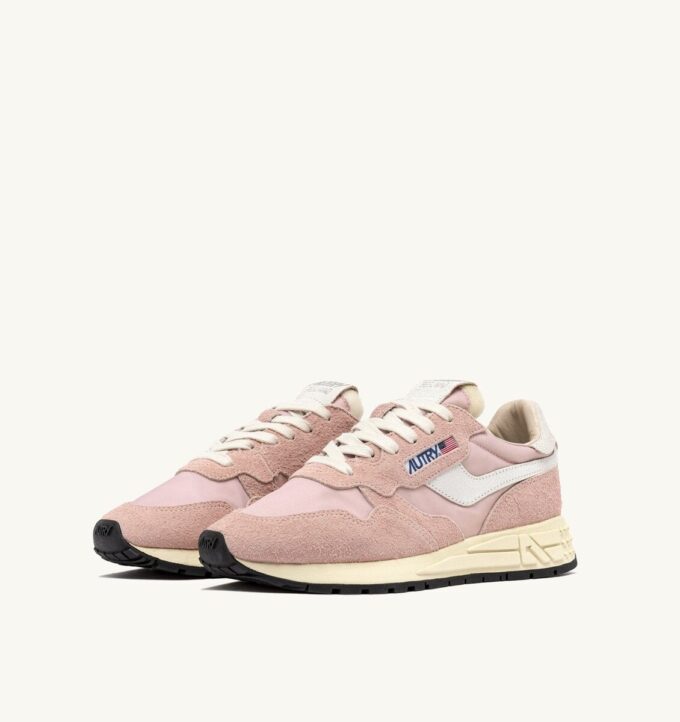 ZAPATILLAS BAJAS REELWIND EN NYLON Y ANTE BLANCO Y ROSA POLVO ZAPATILLAS BAJAS REELWIND EN NYLON Y ANTE BLANCO Y ROSA POLVO
