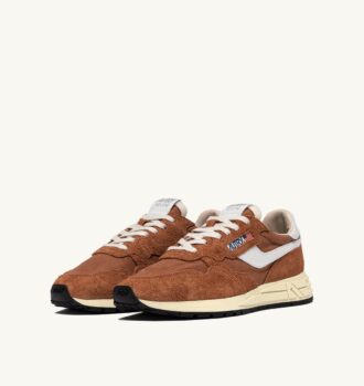 ZAPATILLAS BAJAS REELWIND EN NYLON Y ANTE COLOR AZÚCAR MARRÓN Y BLANCO