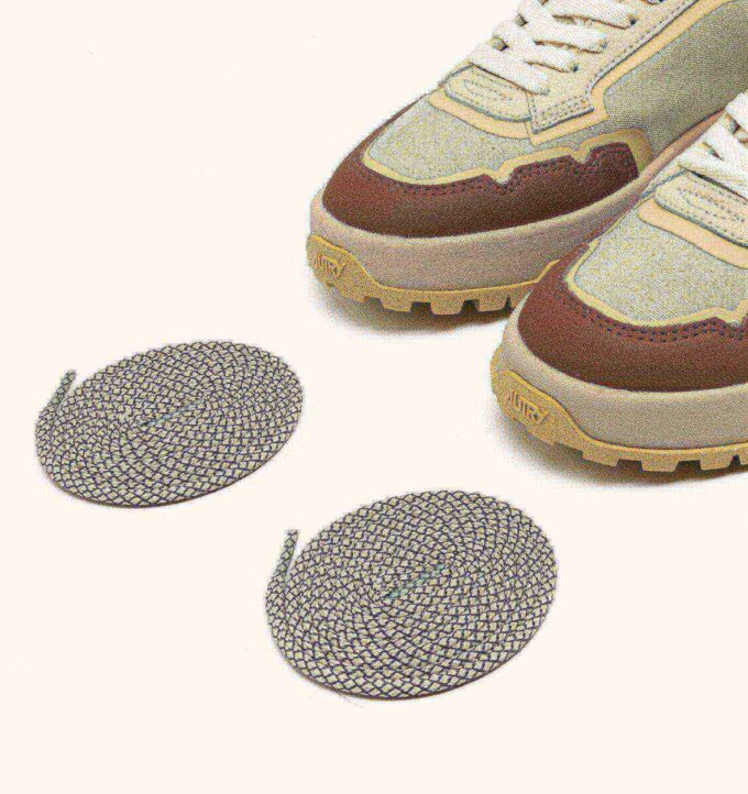 ZAPATILLAS BAJAS WILDPACE DE NYLON RIPSTOP Y CUERO COLOR NIEBLA Y ZORRO