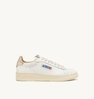 ZAPATILLAS DALLAS BAJAS EN PIEL BLANCA Y DORADA