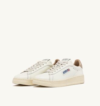 ZAPATILLAS DALLAS BAJAS EN PIEL BLANCA Y DORADA