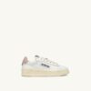 ZAPATILLAS DALLAS KIDS BAJAS DE PIEL BLANCA Y ROSA POLVO