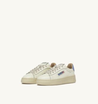 ZAPATILLAS DALLAS KIDS BAJAS EN PIEL COLOR MALVAVISCO Y AZUL DELLA ROBBIA