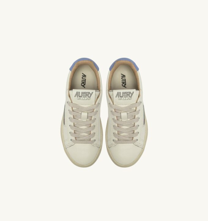 ZAPATILLAS DALLAS KIDS BAJAS EN PIEL COLOR MALVAVISCO Y AZUL DELLA ROBBIA