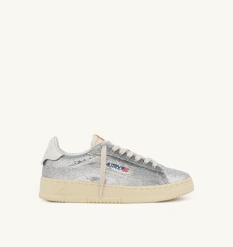 ZAPATILLAS DALLAS LOW ‘SPARKLING’ BRILLANTES EN LENTEJUELAS PLATEADAS Y BLANCAS