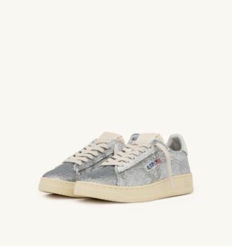 ZAPATILLAS DALLAS LOW ‘SPARKLING’ BRILLANTES EN LENTEJUELAS PLATEADAS Y BLANCAS