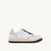 ZAPATILLAS DE GOLF BAJAS EN PIEL BLANCA Y AZUL MARINO