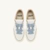 ZAPATILLAS DE GOLF BAJAS EN PIEL COLOR BLANCO Y AZUL PERLA