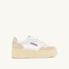 ZAPATILLAS DE PLATAFORMA MEDALIST EN ANTE Y PIEL BLANCOS Y PLATINO ZAPATILLAS DE PLATAFORMA MEDALIST EN ANTE Y PIEL BLANCOS Y PLATINO