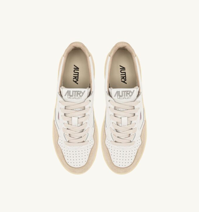 ZAPATILLAS DE PLATAFORMA MEDALIST EN ANTE Y PIEL BLANCOS Y PLATINO ZAPATILLAS DE PLATAFORMA MEDALIST EN ANTE Y PIEL BLANCOS Y PLATINO
