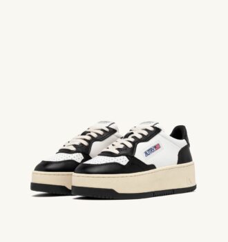 ZAPATILLAS DE PLATAFORMA MEDALIST EN PIEL BLANCA Y NEGRA