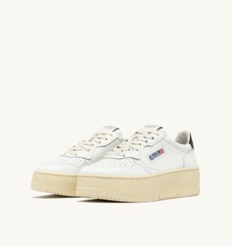 ZAPATILLAS DE PLATAFORMA MEDALIST EN PIEL BLANCA Y NEGRA
