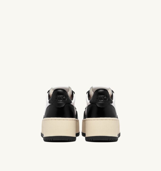 ZAPATILLAS DE PLATAFORMA MEDALIST EN PIEL BLANCA Y NEGRA