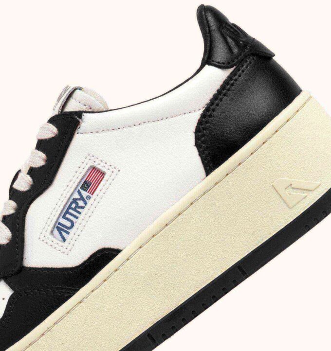 ZAPATILLAS DE PLATAFORMA MEDALIST EN PIEL BLANCA Y NEGRA