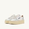 ZAPATILLAS DE PLATAFORMA MEDALIST EN PIEL BLANCA Y PLATEADA