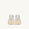ZAPATILLAS DE PLATAFORMA MEDALIST EN PIEL BLANCA Y PLATEADA