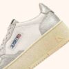 ZAPATILLAS DE PLATAFORMA MEDALIST EN PIEL BLANCA Y PLATEADA