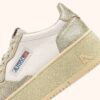 ZAPATILLAS DE PLATAFORMA MEDALIST EN PIEL BLANCA Y PLATINO