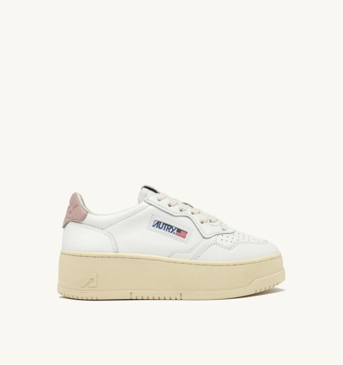 ZAPATILLAS DE PLATAFORMA MEDALIST EN PIEL BLANCA Y ROSA POLVO ZAPATILLAS DE PLATAFORMA MEDALIST EN PIEL BLANCA Y ROSA POLVO