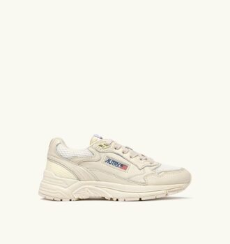 ZAPATILLAS HYPERWAY DE PIEL LAMINADA Y MALLA BLANCO SUSURRO