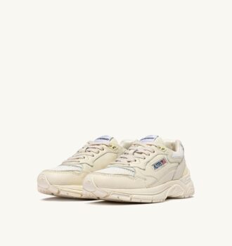 ZAPATILLAS HYPERWAY DE PIEL LAMINADA Y MALLA BLANCO SUSURRO