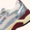 ZAPATILLAS HYPERWAY DE PIEL LAMINADA Y MALLA EN TONOS BLANCOS Y PLATEADOS