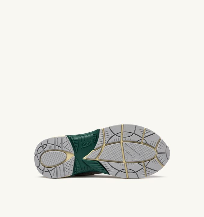 ZAPATILLAS HYPERWAY DE PIEL LAMINADA Y MALLA EN TONOS PLATEADOS Y MALVADO