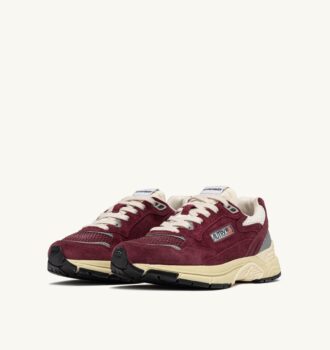 ZAPATILLAS HYPERWAY EN MALLA Y ANTE COLOR VINERY Y PLATA