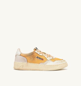 ZAPATILLAS MEDALIST LOW SUPER VINTAGE DE CUERO Y MALLA EN COLOR NARANJA Y BLANCO