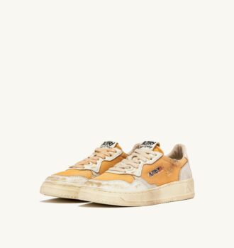 ZAPATILLAS MEDALIST LOW SUPER VINTAGE DE CUERO Y MALLA EN COLOR NARANJA Y BLANCO