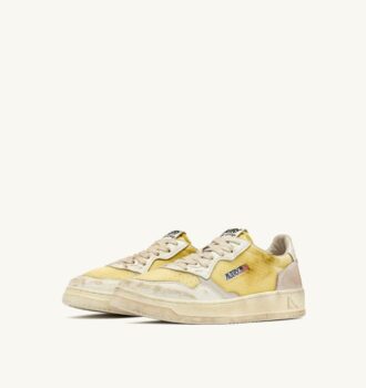 ZAPATILLAS MEDALIST LOW SUPER VINTAGE DE PIEL Y MALLA EN COLOR MARFIL Y BLANCO