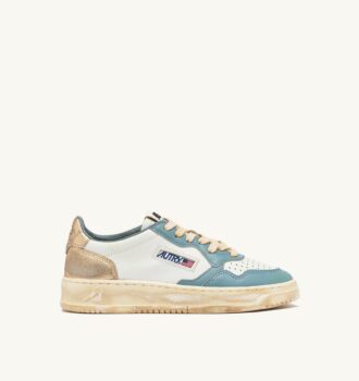 ZAPATILLAS MEDALIST LOW SUPER VINTAGE EN BLANCO, PLATA-AZUL Y PLATINO
