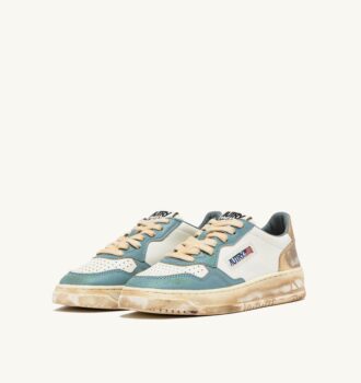 ZAPATILLAS MEDALIST LOW SUPER VINTAGE EN BLANCO, PLATA-AZUL Y PLATINO