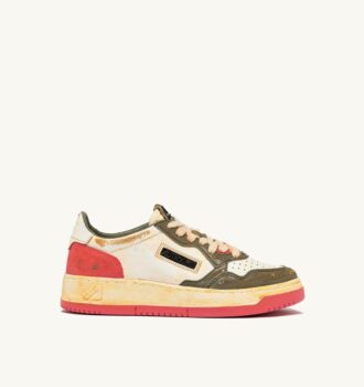 ZAPATILLAS MEDALIST LOW SUPER VINTAGE EN PIEL ROSA TÉ Y VERDE COVERT