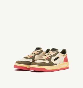 ZAPATILLAS MEDALIST LOW SUPER VINTAGE EN PIEL ROSA TÉ Y VERDE COVERT