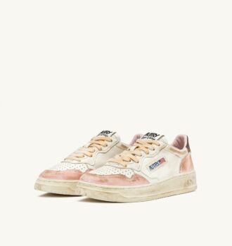 ZAPATILLAS MEDALIST LOW SUPER VINTAGE EN PIEL Y ANTE COLOR NUDE Y SEPIA