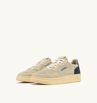 ZAPATILLAS MEDALIST LOW TRICOLOR EN ANTE BEIGE CRUDO Y AZUL ESPACIAL