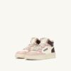 ZAPATILLAS MEDALIST PARA NIÑOS DE MEDIANA CINTURA EN PIEL BLANCA, MARRÓN Y ROSA ZAPATILLAS MEDALIST PARA NIÑOS DE MEDIANA CINTURA EN PIEL BLANCA, MARRÓN Y ROSA