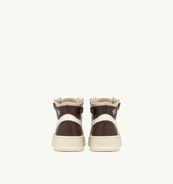 ZAPATILLAS MEDALIST PARA NIÑOS DE MEDIANA CINTURA EN PIEL BLANCA, MARRÓN Y ROSA ZAPATILLAS MEDALIST PARA NIÑOS DE MEDIANA CINTURA EN PIEL BLANCA, MARRÓN Y ROSA