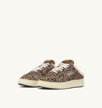 ZAPATILLAS MULE MEDALIST EN EFECTO DE PELO DE PONI LEOPARDO Y BORREGO