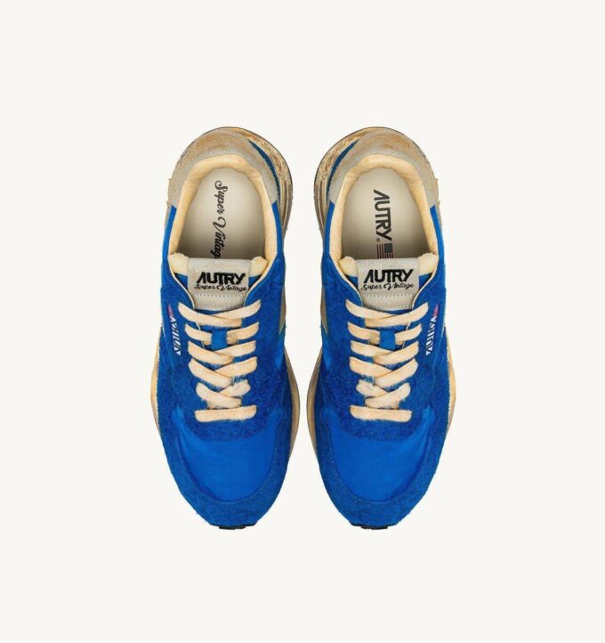 ZAPATILLAS REELWIND SUPER VINTAGE DE NYLON Y ANTE AZULES ZAPATILLAS REELWIND SUPER VINTAGE DE NYLON Y ANTE AZULES