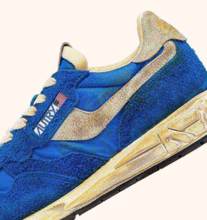ZAPATILLAS REELWIND SUPER VINTAGE DE NYLON Y ANTE AZULES ZAPATILLAS REELWIND SUPER VINTAGE DE NYLON Y ANTE AZULES