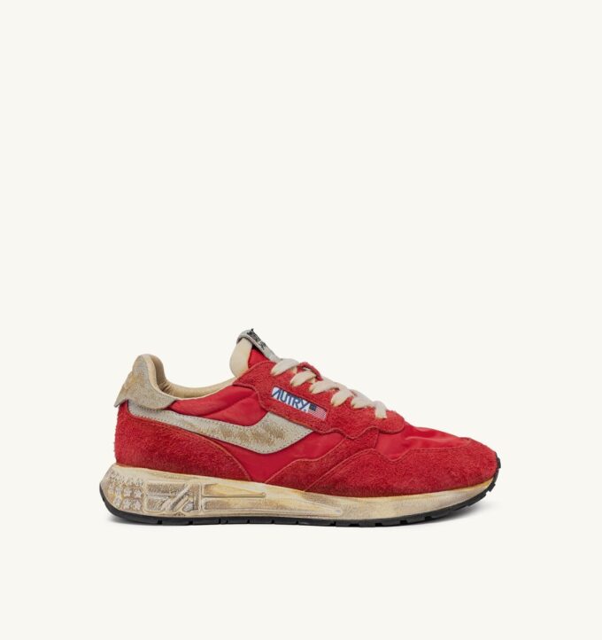ZAPATILLAS REELWIND SUPER VINTAGE DE NYLON Y ANTE ROJOS ZAPATILLAS REELWIND SUPER VINTAGE DE NYLON Y ANTE ROJOS