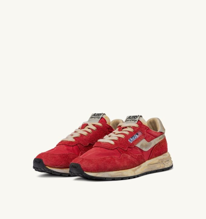 ZAPATILLAS REELWIND SUPER VINTAGE DE NYLON Y ANTE ROJOS ZAPATILLAS REELWIND SUPER VINTAGE DE NYLON Y ANTE ROJOS