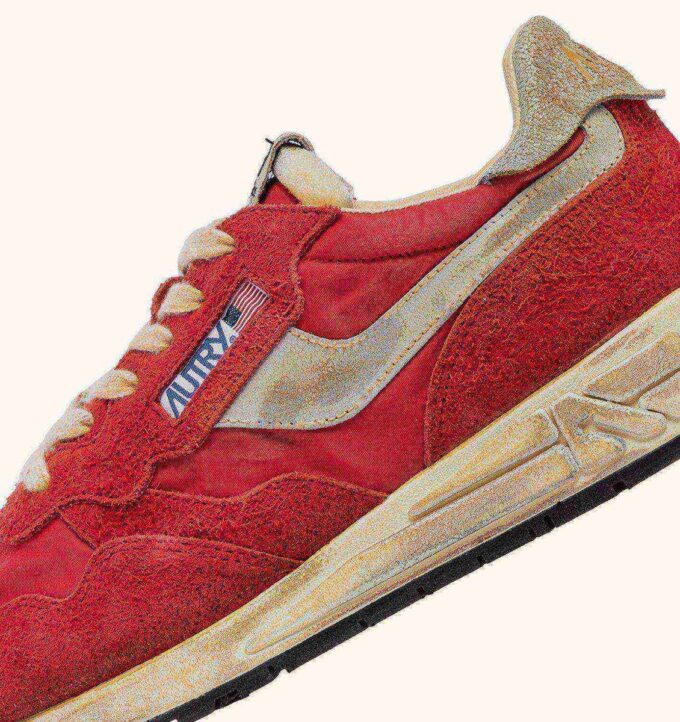 ZAPATILLAS REELWIND SUPER VINTAGE DE NYLON Y ANTE ROJOS ZAPATILLAS REELWIND SUPER VINTAGE DE NYLON Y ANTE ROJOS