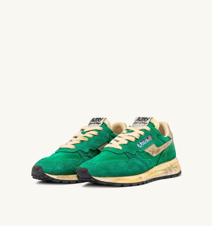 ZAPATILLAS REELWIND SUPER VINTAGE DE NYLON Y ANTE VERDES ZAPATILLAS REELWIND SUPER VINTAGE DE NYLON Y ANTE VERDES
