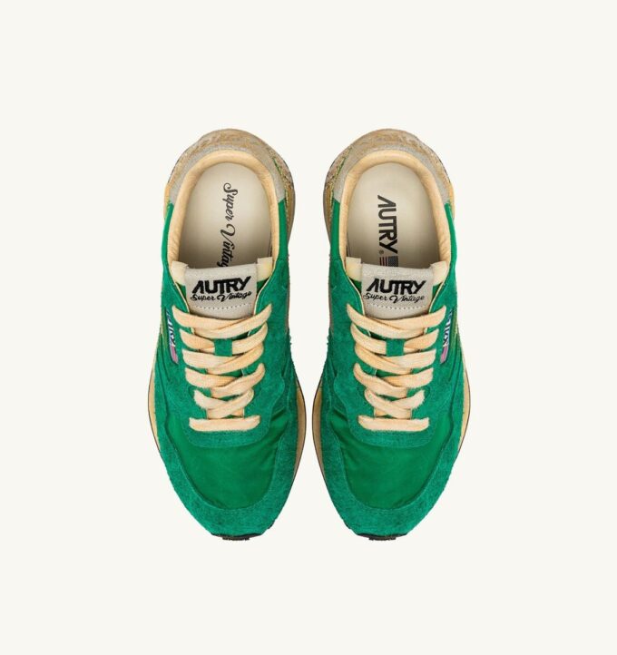 ZAPATILLAS REELWIND SUPER VINTAGE DE NYLON Y ANTE VERDES ZAPATILLAS REELWIND SUPER VINTAGE DE NYLON Y ANTE VERDES